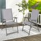 Costway 4pcs Patio Folding Portable Dining Chairs Metal Frame Armrests Garden Black/Grey/White